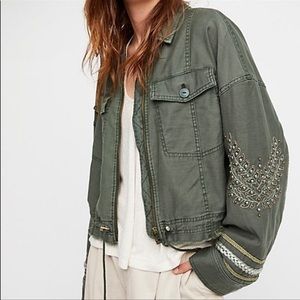 Free People Cropped military jacket